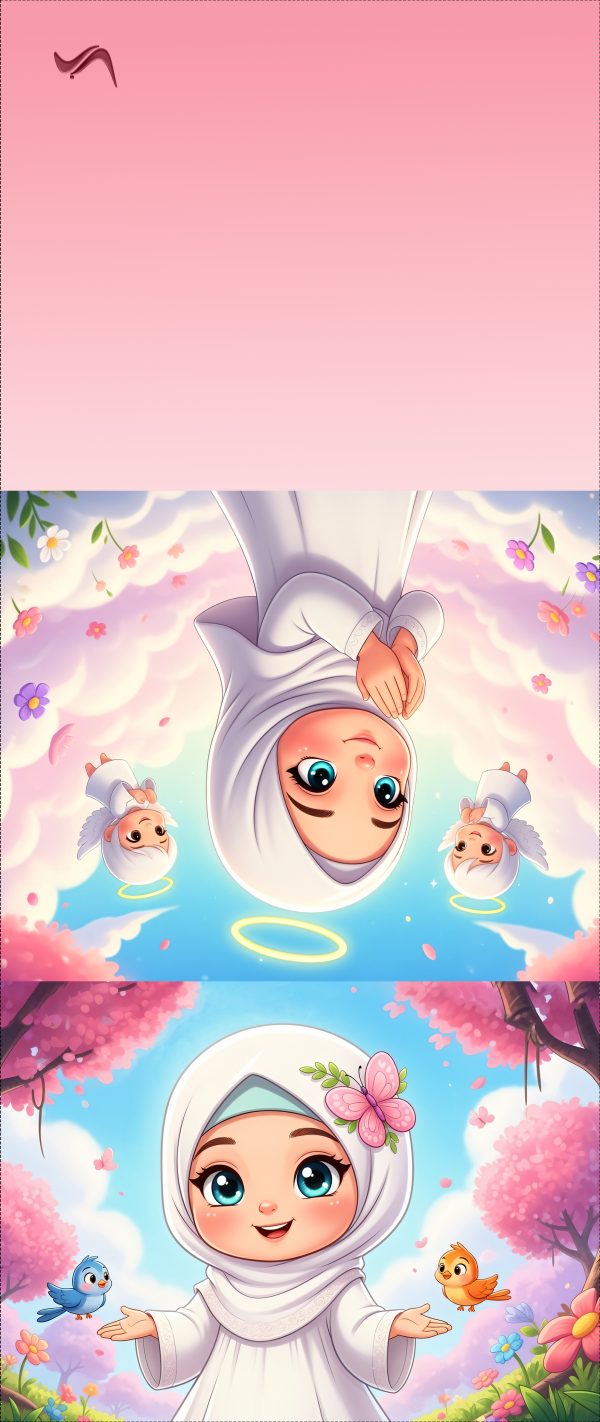 پنل ست کیف عبادت دختر در باغ صورتی (کد12218)