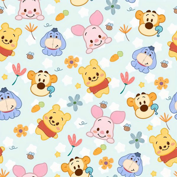 چرم فانتزی طرح پو pooh (نیم متر)