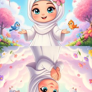 پنل ست کیف عبادت دختر در باغ صورتی (کد12218)