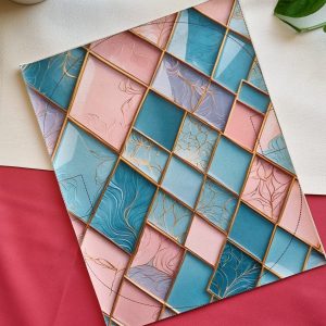 پنل کیف آرایش لوزی آبی صورتی (کد11321)